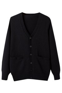 訂製黑色毛衫外套     設計開衫4顆紐扣毛衫外套    香港中文大學    毛衫生產商    JUM069